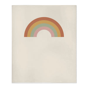 Personalize the Boho Rainbow toddler minky blanket in cream with your baby's name