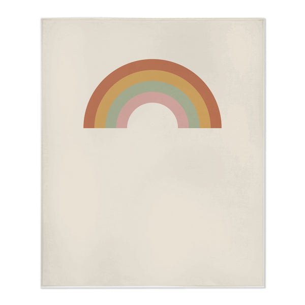 Personalize the Boho Rainbow toddler minky blanket in cream with your baby's name