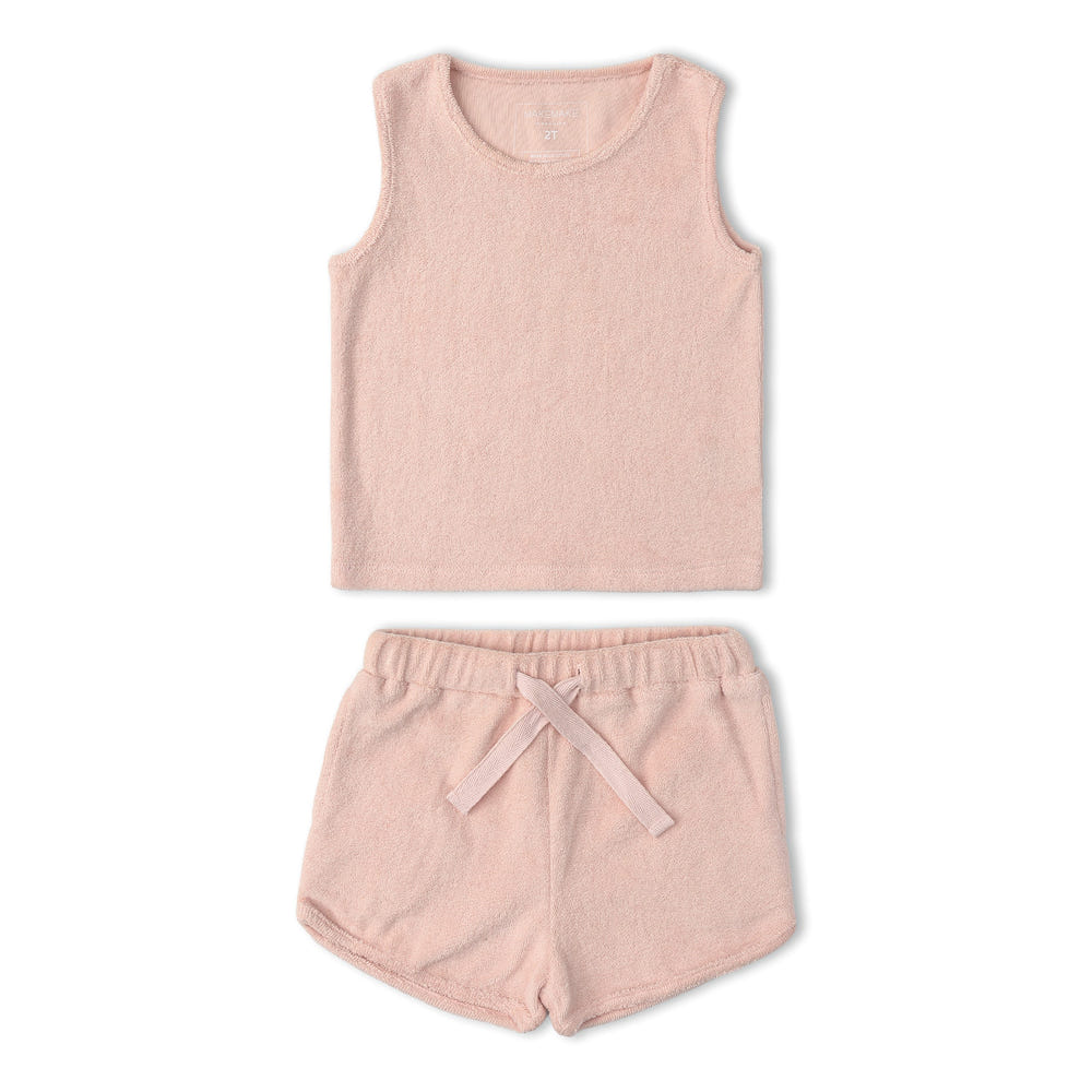 Organic Sleeveless Tee & Shorts Set - Blush
