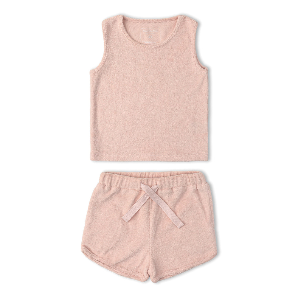 Organic Sleeveless Tee & Shorts Set - Blush