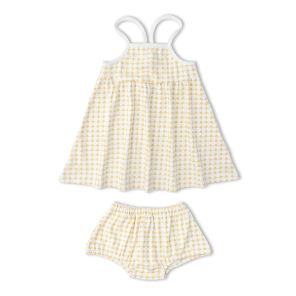 Organic Tie-Back Strap Dress - Dotty Gingham