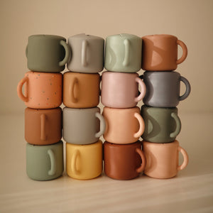 Mushie Snack Cup silicone spill-proof two handles