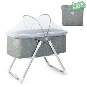 2-In-1 Baby Bassinet with Mattress and Net-Gray Bassinets & Bedside Sleepers