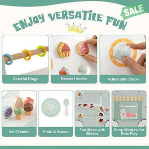 2-in-1 Baby Walker with Storage and Ice Creams for 1+ Years Old-Light Green