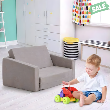 2-in-1 children's convertible sofa to lounger in vibrant colors, perfect for playtime and relaxation.