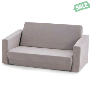 2-in-1 children's convertible sofa to lounger in vibrant colors, perfect for playtime and relaxation. Angle 3 view.