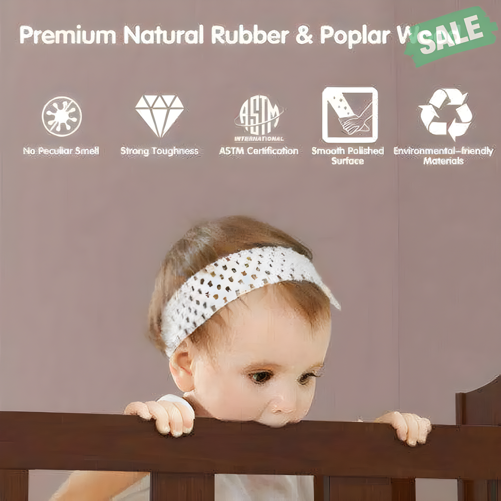 2-in-1 Classic Convertible Wooden Toddler Bed with side guardrails in brown for safety and comfort.