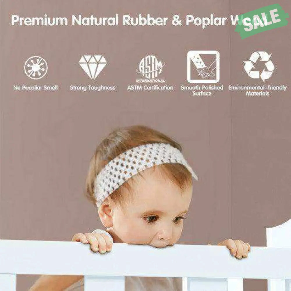 2-in-1 Classic Convertible Wooden Toddler Bed with 2 Side Guardrails for Extra Safety-White White Toddler Beds