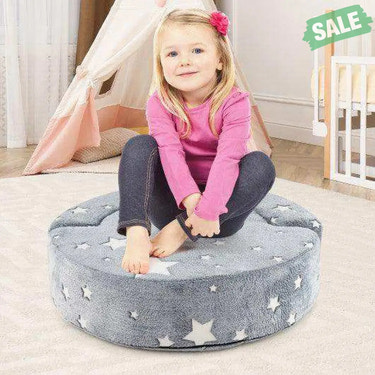 2-in-1 Convertible Glow in the Dark Kids Sofa with Removable Washable Cover-Gray Kids Chairs & Seating