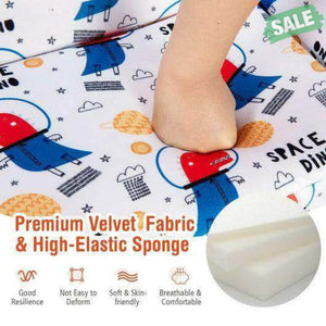 2-in-1 Convertible Kids Sofa with Velvet Fabric-Multicolor Multicolor Kids Chairs & Seating