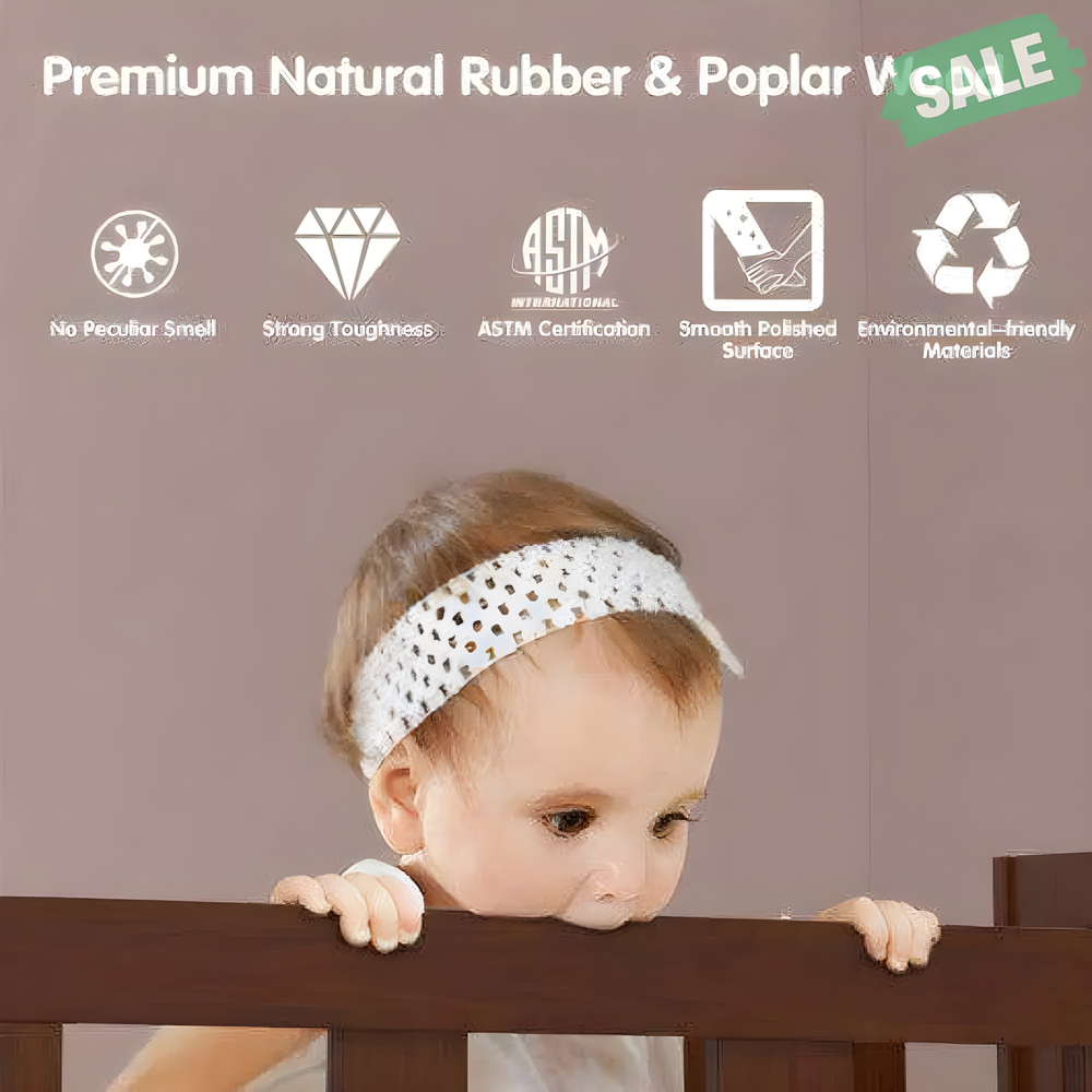 2-in-1 convertible kids wooden bedroom furniture with guardrails in brown, perfect for safe and stylish bedding.