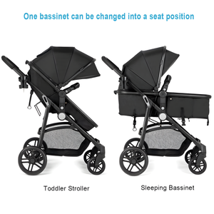 2-in-1 foldable pushchair for newborns, showcasing angle 2 view of a stylish and practical baby stroller.