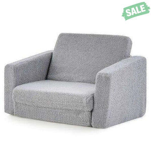 2-in-1 Toddler Fold out Couch Gray Kids Chairs & Seating