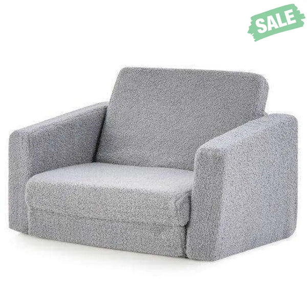2-in-1 Toddler Fold out Couch Gray Kids Chairs & Seating