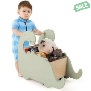 2 in 1 Wooden Baby Push Walker with Pine Wood Handle-Green Baby Walkers