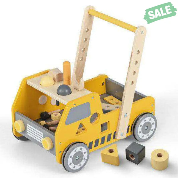 2-in-1 Wooden Baby Walker with Adjustable Speed and Bottom Storage-Yellow Baby Walkers