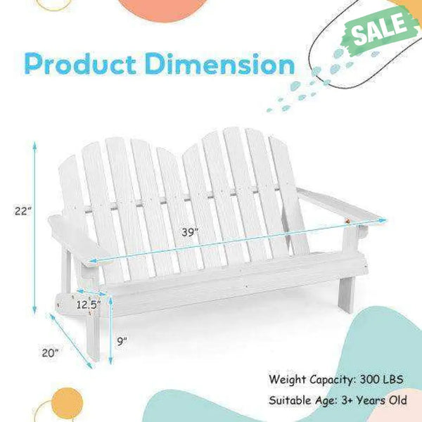 2 Person Adirondack Chair with High Backrest Coffee Kids Chairs & Seating