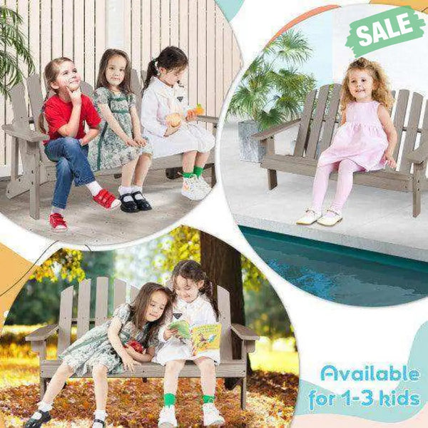 2 Person Adirondack Chair with High Backrest Coffee Kids Chairs & Seating