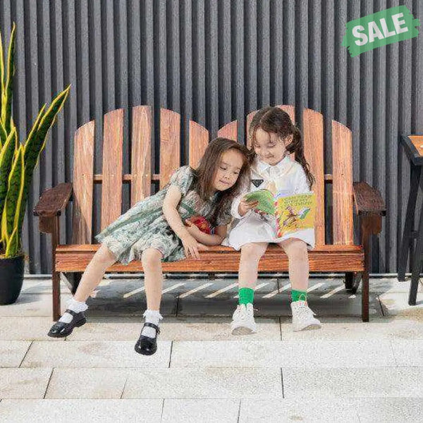 2 Person Adirondack Chair with High Backrest Coffee Kids Chairs & Seating