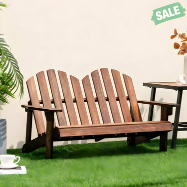 "2 Person Adirondack Chair with High Backrest for Kids - Comfortable Seating for Outdoor Fun"