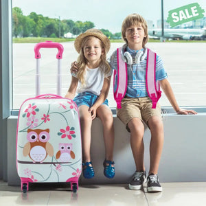 2 Pieces 12 Inch 16 Inch Green ABS Kids Suitcase Luggage Set Kids Luggage