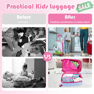 2 Pieces 12 Inch 16 Inch Green ABS Kids Suitcase Luggage Set Blue Kids Luggage