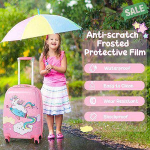 2 Pieces 18 Inch Kids Luggage Set with 12 Inch Backpack Kids Luggage