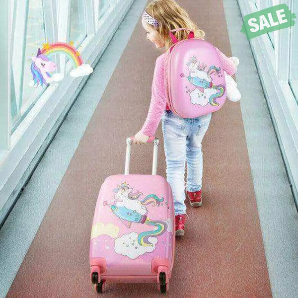 2 Pieces 18 Inch Kids Luggage Set with 12 Inch Backpack Kids Luggage