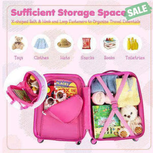 2 Pieces Kids Carry-on Luggage Set with 12 Inch Backpack-Blue Blue Kids Luggage