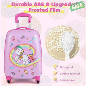 2 Pieces Kids Carry-on Luggage Set with 12 Inch Backpack-Blue Blue Kids Luggage