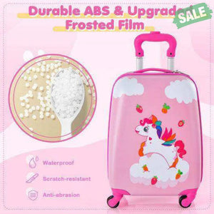 2 Pieces Kids Carry-on Luggage Set with 12 Inch Backpack-Blue Blue Kids Luggage