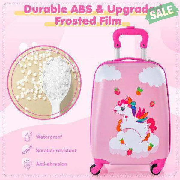 2 Pieces Kids Carry-on Luggage Set with 12 Inch Backpack-Blue Blue Kids Luggage