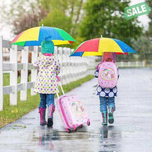 2 Pieces Kids Carry-on Luggage Set with 12 Inch Backpack-Blue Blue Kids Luggage