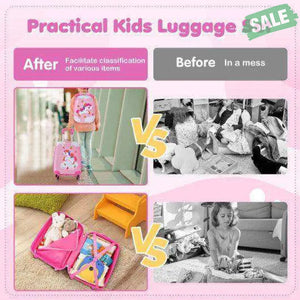 2 Pieces Kids Carry-on Luggage Set with 12 Inch Backpack-Blue Blue Kids Luggage
