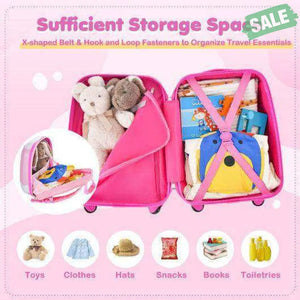 2 Pieces Kids Carry-on Luggage Set with 12 Inch Backpack-Blue Blue Kids Luggage