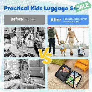 2 Pieces Kids Carry-on Luggage Set with 12 Inch Backpack-Blue Blue Kids Luggage