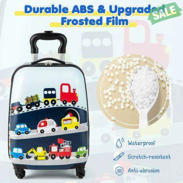 2 Pieces Kids Carry-on Luggage Set with 12 Inch Backpack-Blue Blue Kids Luggage