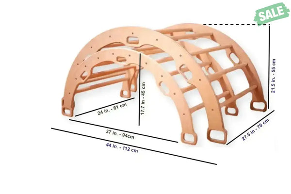 2 Size Montessori Baby Play Climber Set Wooden Climbing Arch Rocker & Ramp & Pillow Climbing Arch and Rockers