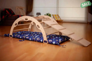 2 Size Montessori Baby Play Climber Set Wooden Climbing Arch Rocker & Ramp & Pillow Climbing Arch and Rockers