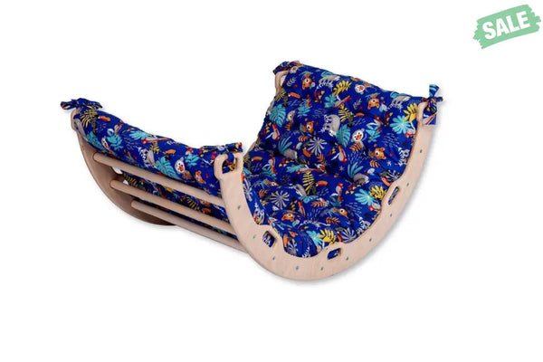 2 Size Montessori Baby Play Climber Set Wooden Climbing Arch Rocker & Ramp & Pillow Climbing Arch and Rockers