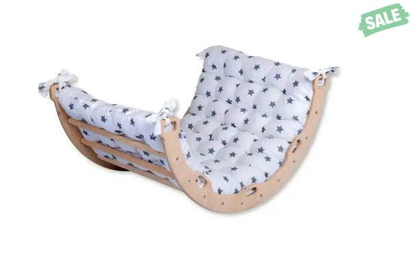 2 Size Montessori Baby Play Climber Set Wooden Climbing Arch Rocker & Ramp & Pillow Climbing Arch and Rockers