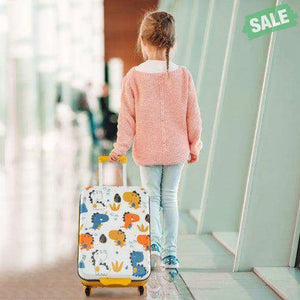 20 Inch Kids Rolling Luggage Foldable Hardshell Carry-on Suitcase on Wheels-Pink Kids Luggage