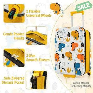 20 Inch Kids Rolling Luggage Foldable Hardshell Carry-on Suitcase on Wheels-Pink Kids Luggage