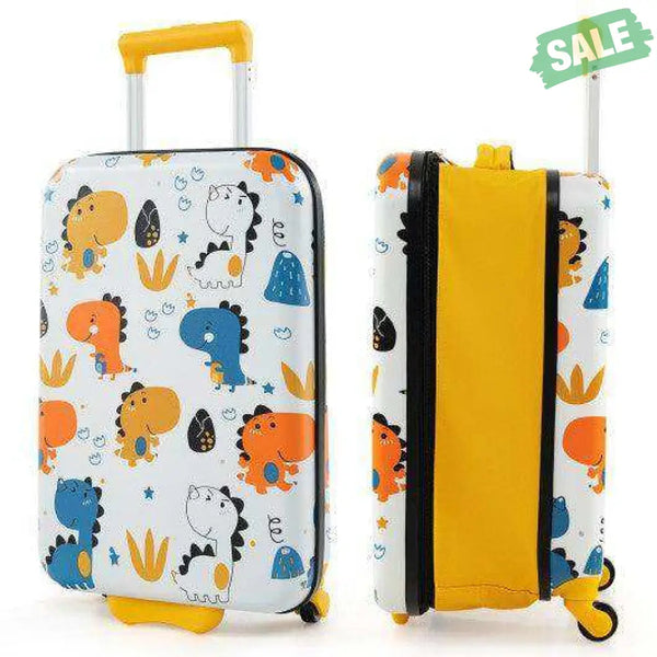 20 Inch Kids Rolling Luggage Foldable Hardshell Carry-on Suitcase on Wheels-Pink Kids Luggage