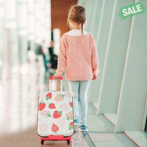 20 Inch Kids Rolling Luggage Foldable Hardshell Carry-on Suitcase on Wheels-Pink Kids Luggage