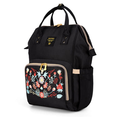Classic embroidered diaper backpack for stylish and practical baby care on-the-go.