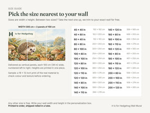 Watercolor H is for Hedgehog Alphabet Wall Mural, image 5