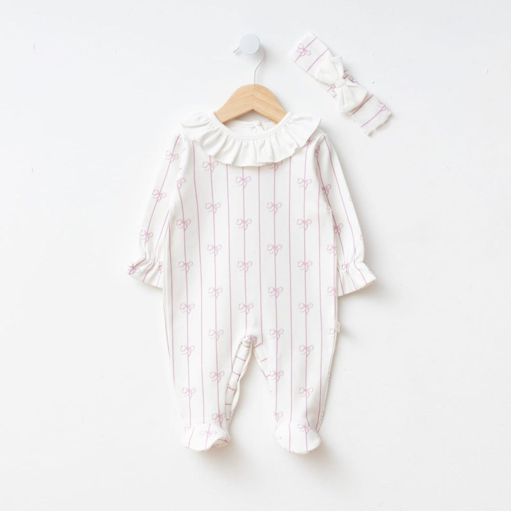 Lilac Bow Romper Set