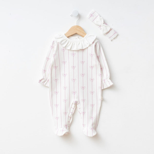 Lilac Bow Romper Set