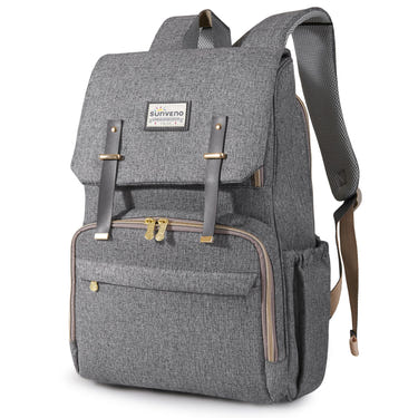 Stylish canvas diaper backpack for parents, featuring multiple pockets and a spacious design for baby essentials.